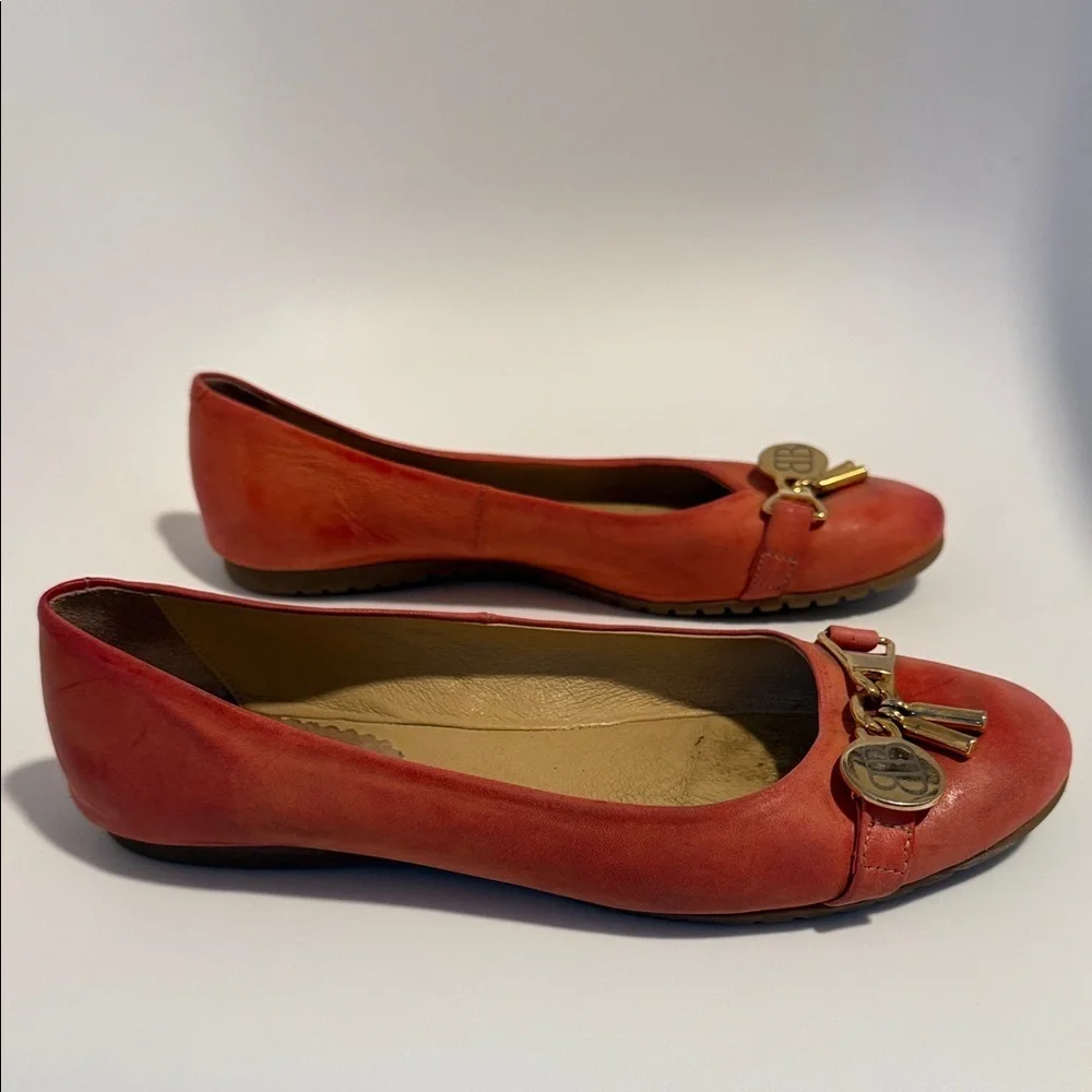 Badura orange-red color Leather Ballet Flats EU37/US6.5